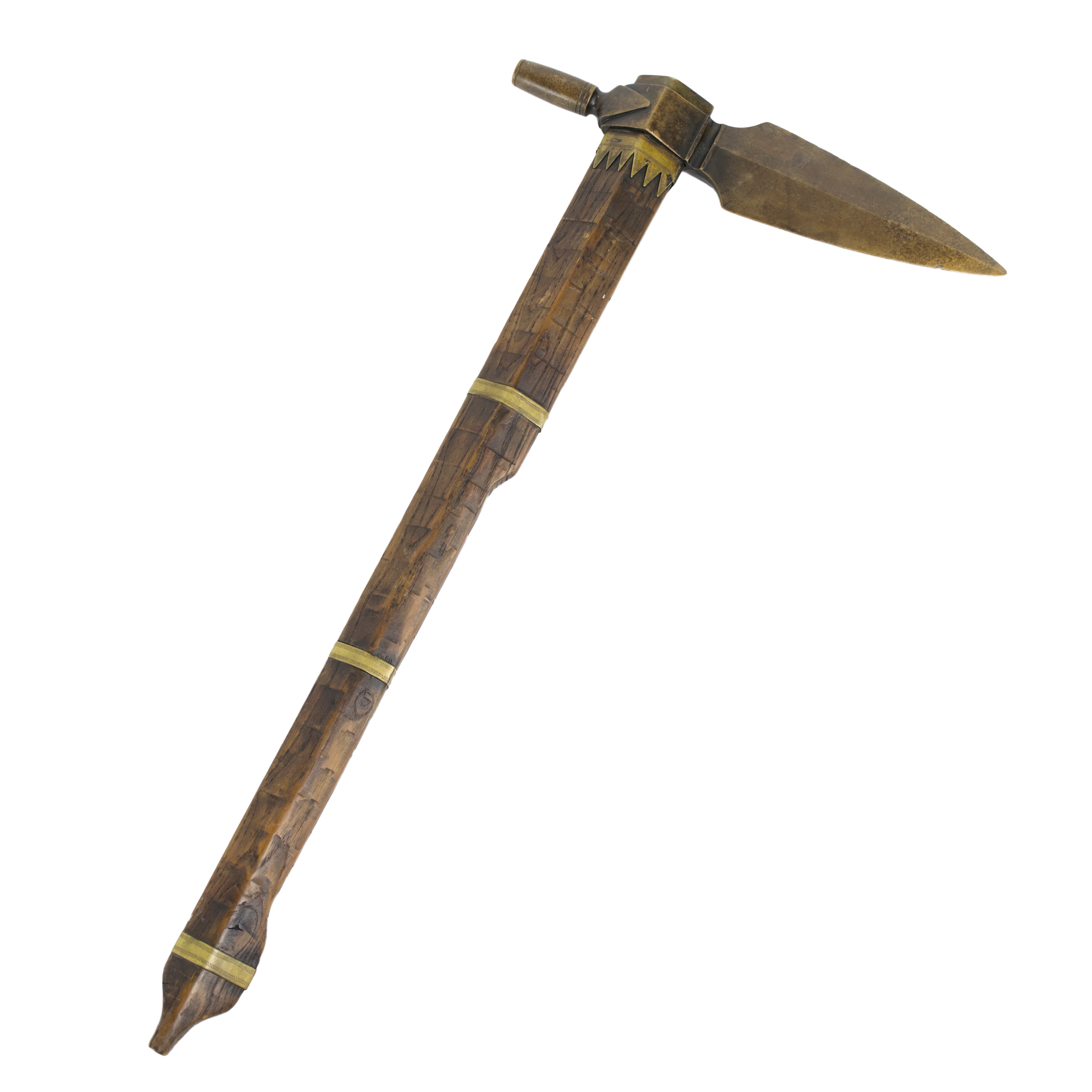 Brass Spontoon Pipe Tomahawk, Native, Pipe, Tomahawk