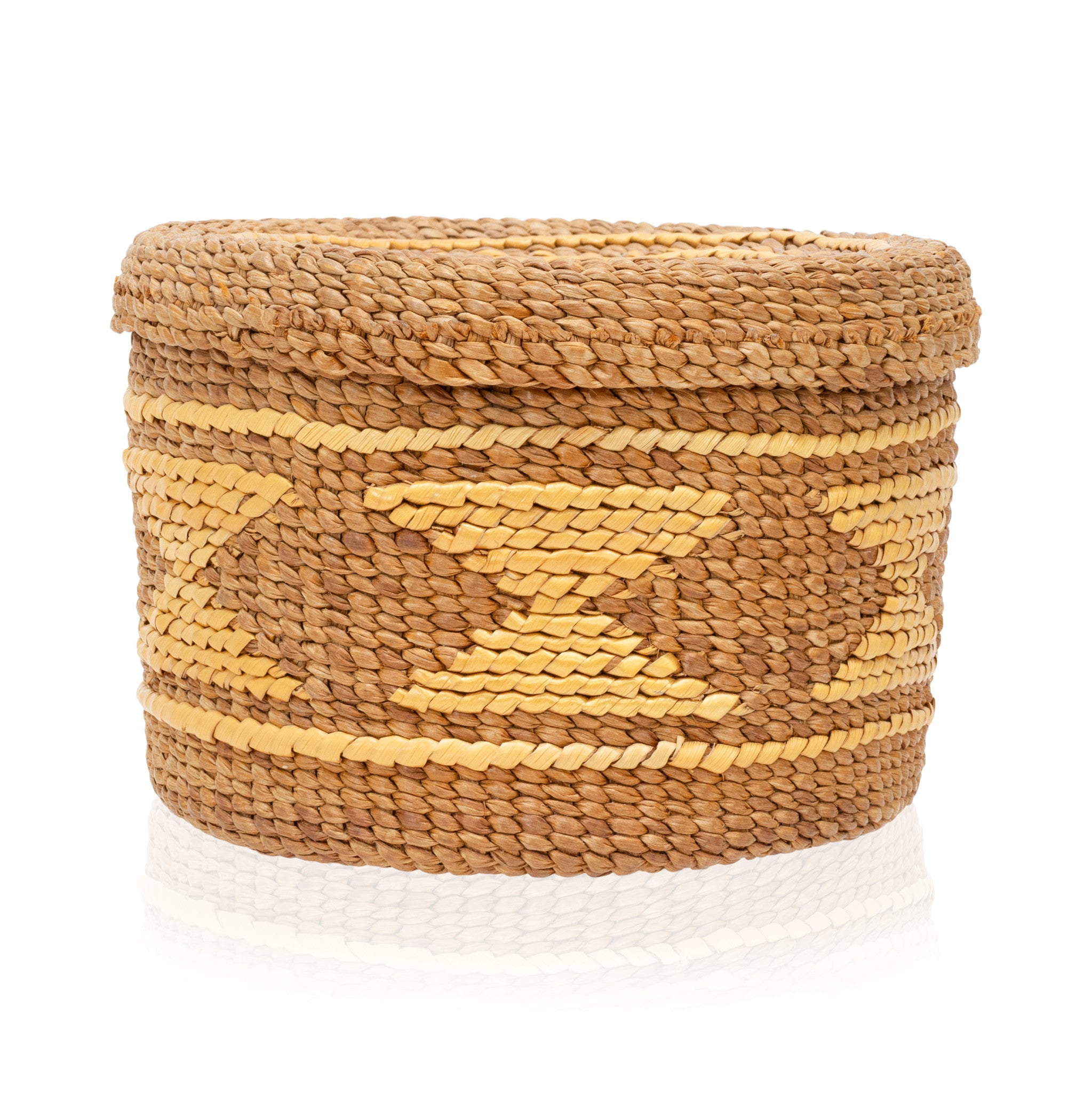 Tsimishian Lidded Basket, Native, Basketry, Vertical