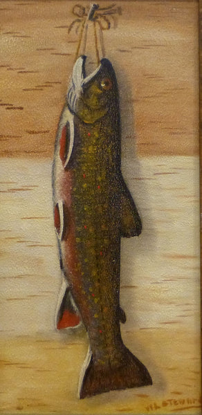 Hanging Trout by W.L. Steward, Fine Art, Painting, Sporting