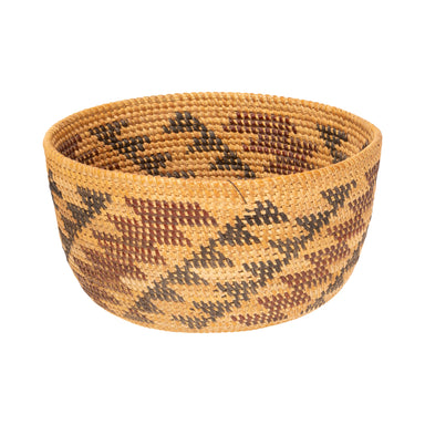 Yokuts Polychrome Basket, Native, Basketry, Vertical