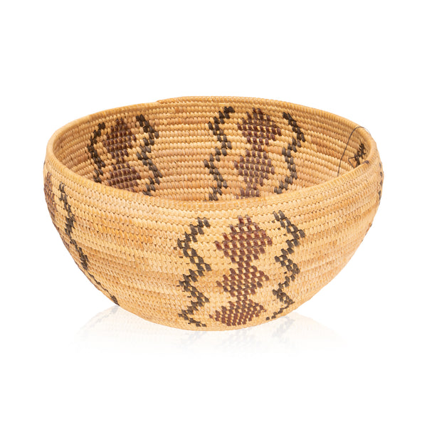 Yokut Polychrome Basket, Native, Basketry, Vertical