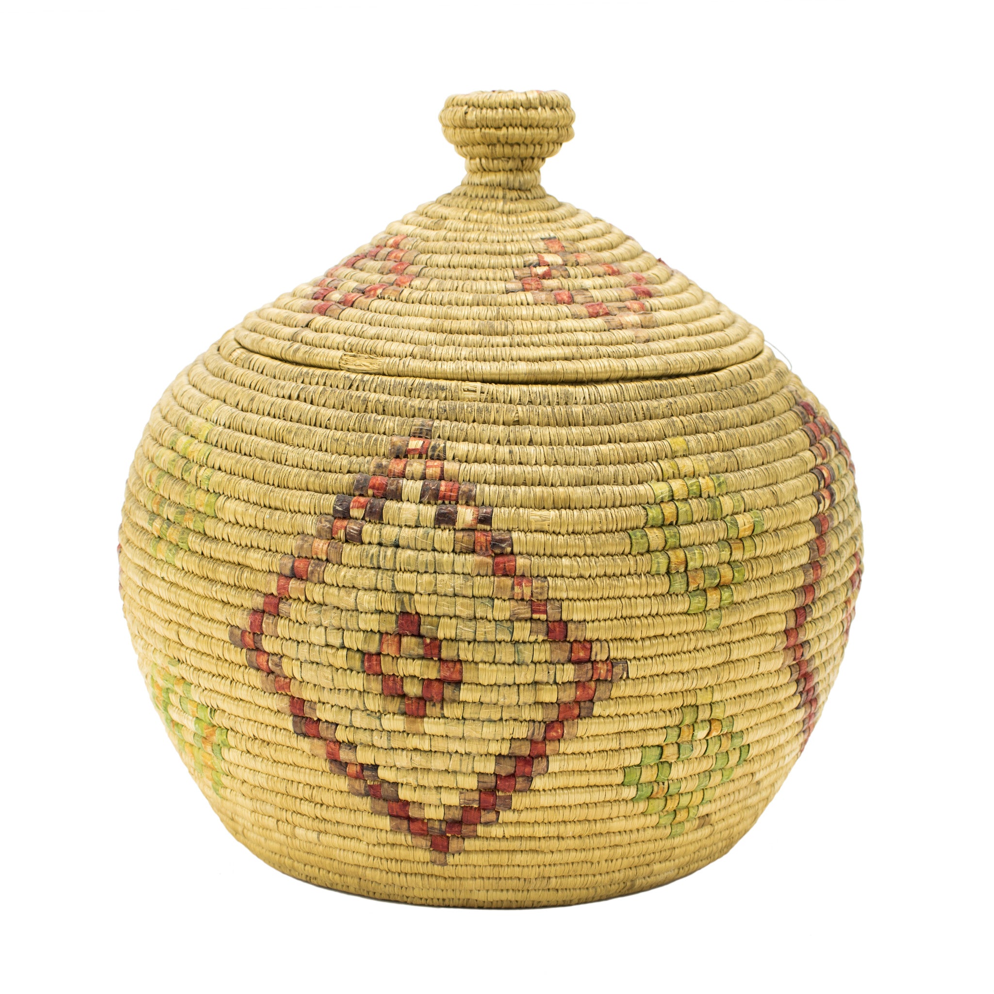 Alaskan Eskimo Basket, Native, Basketry, Vertical