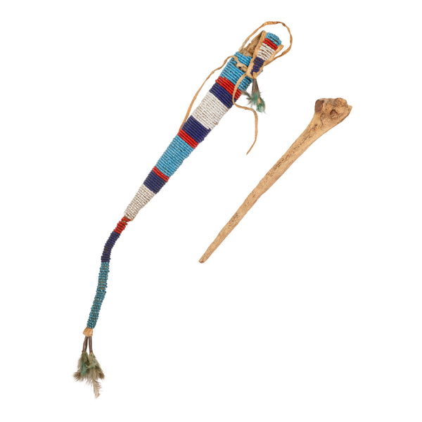 Sioux Bone Awl and Case, Native, Accessory, Awl Case