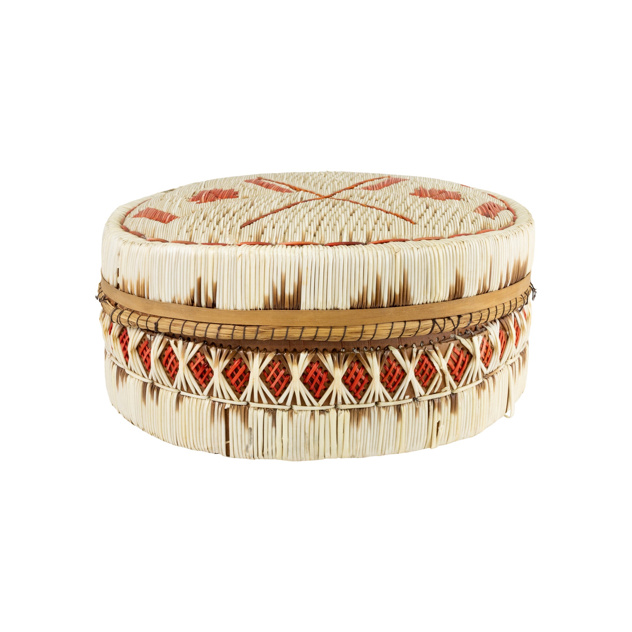 Quilled Birch Bark Box, Native, Birch Bark, Containers