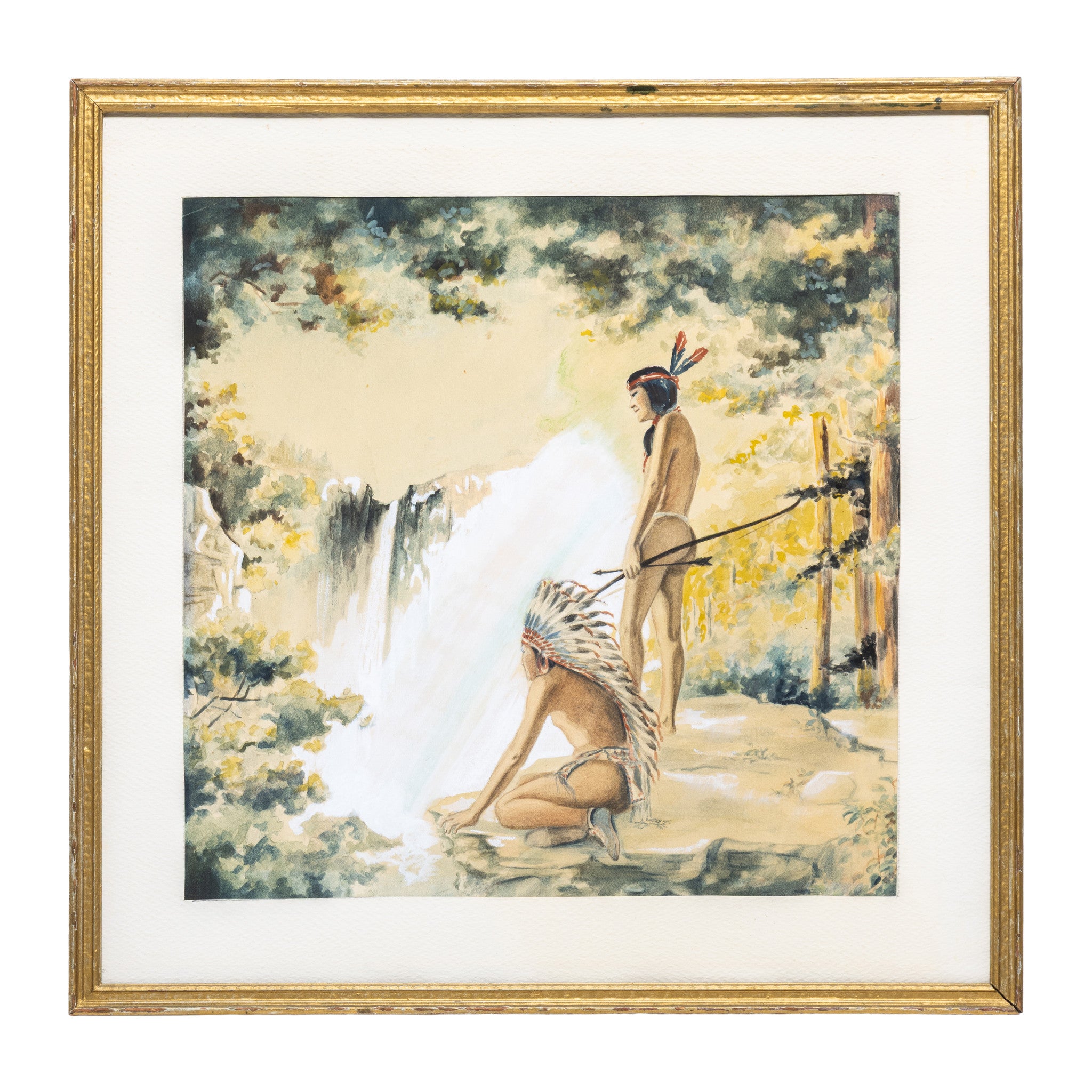 Woodland Lake Scene Watercolors