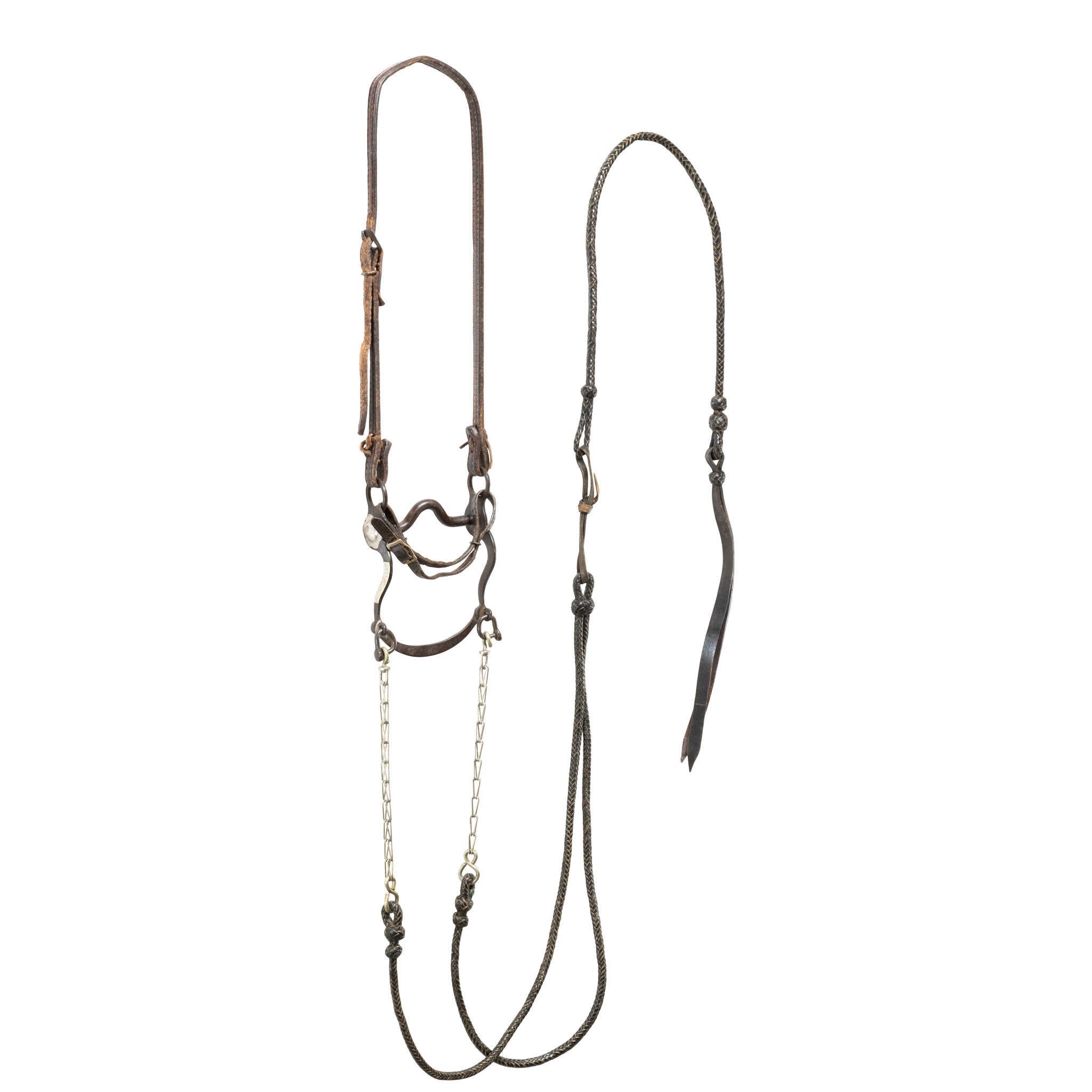 Leather Braided Headstall with Crockett Bit