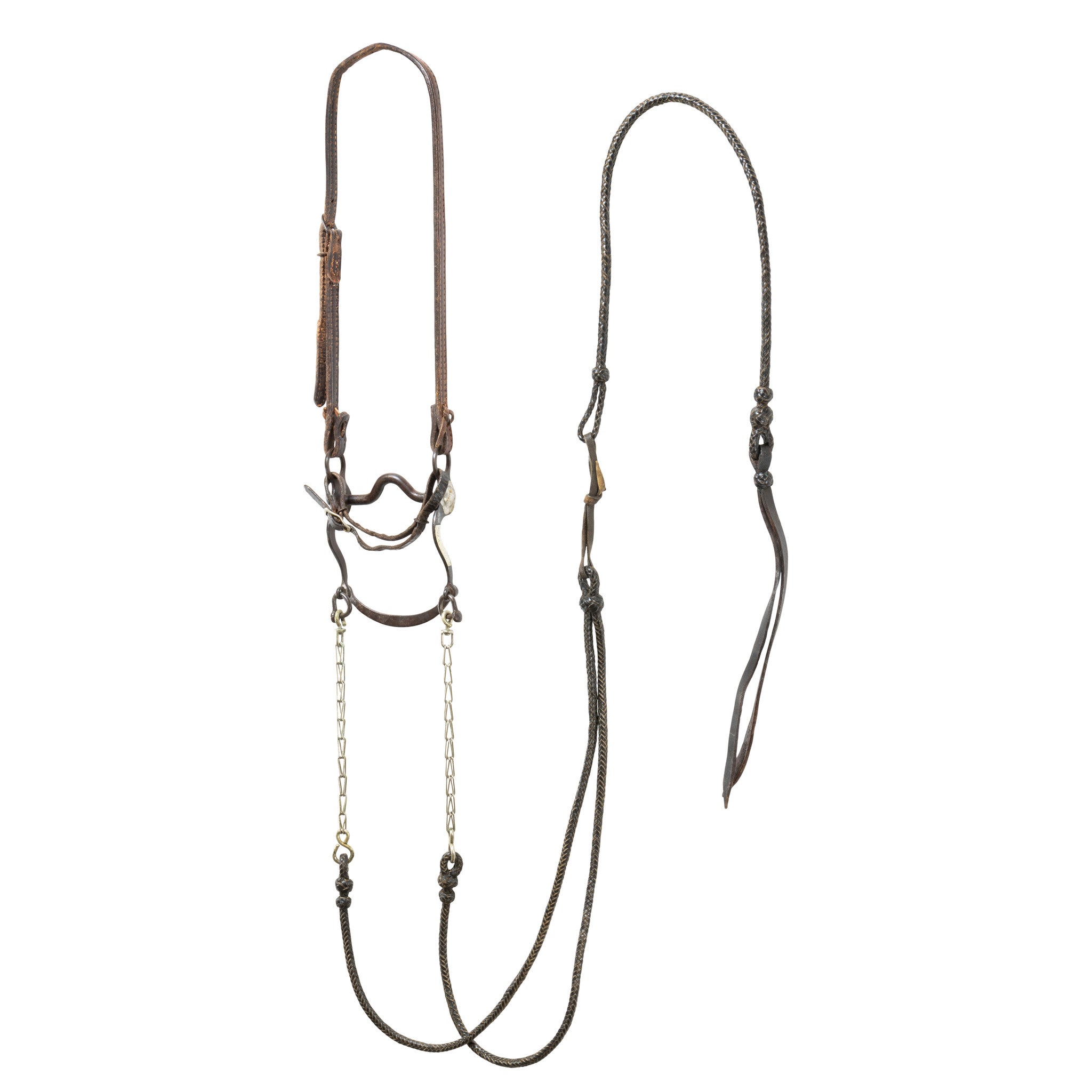 Leather Braided Headstall with Crockett Bit