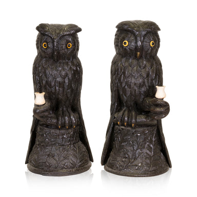 Owl Candle Holder Pair, Furnishings, Black Forest, Candlestick