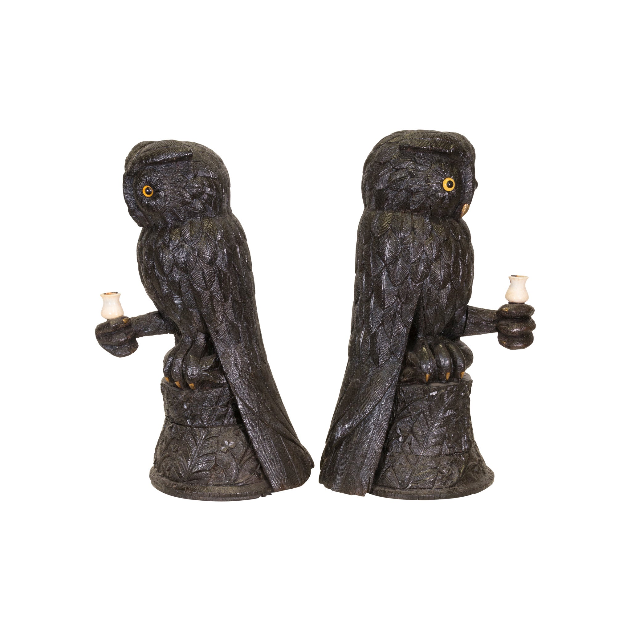 Owl Candle Holder Pair