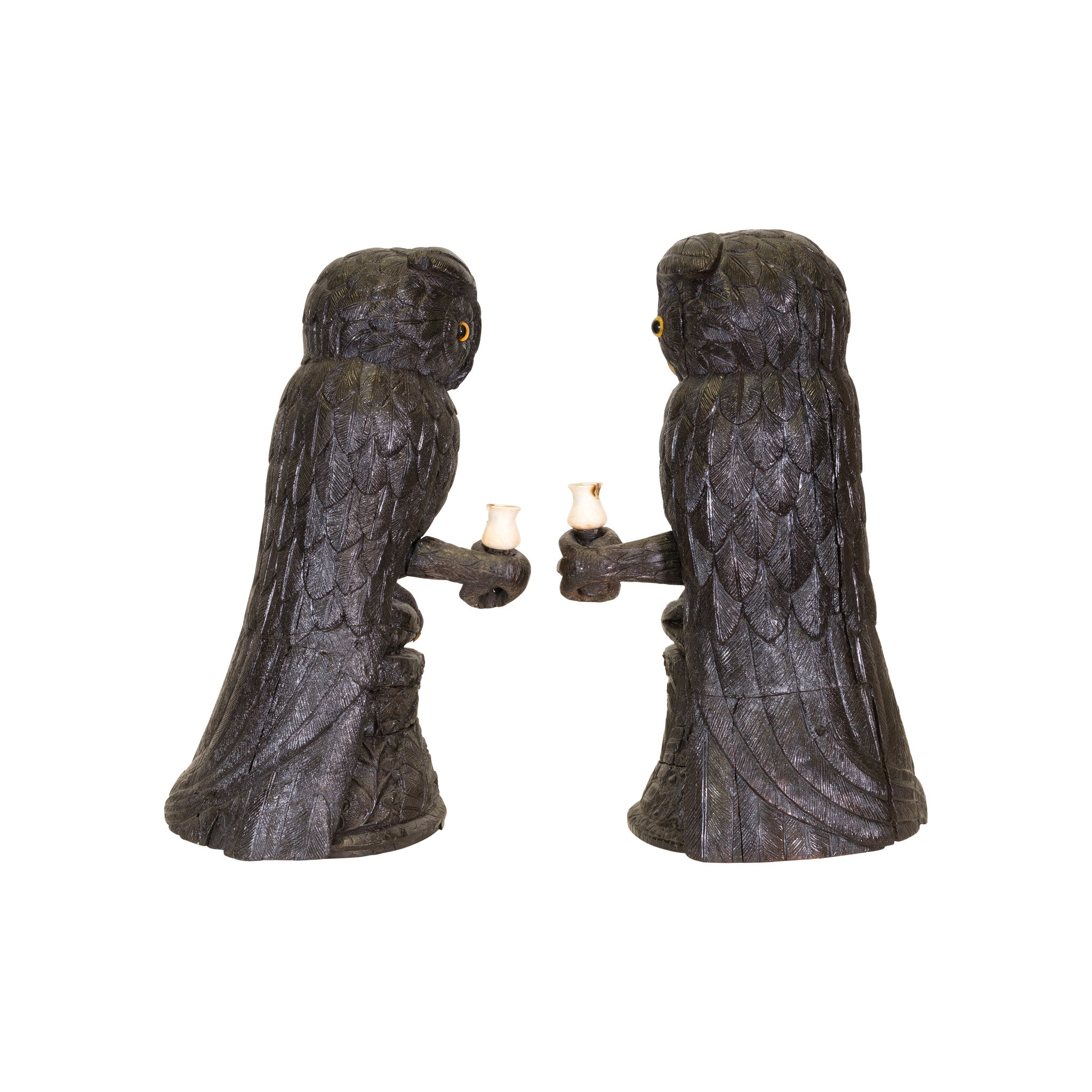 Owl Candle Holder Pair