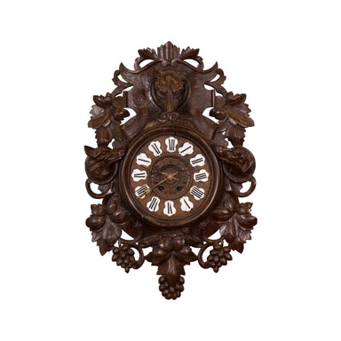 Hand Carved Wall Clock, Furnishings, Black Forest, Clock