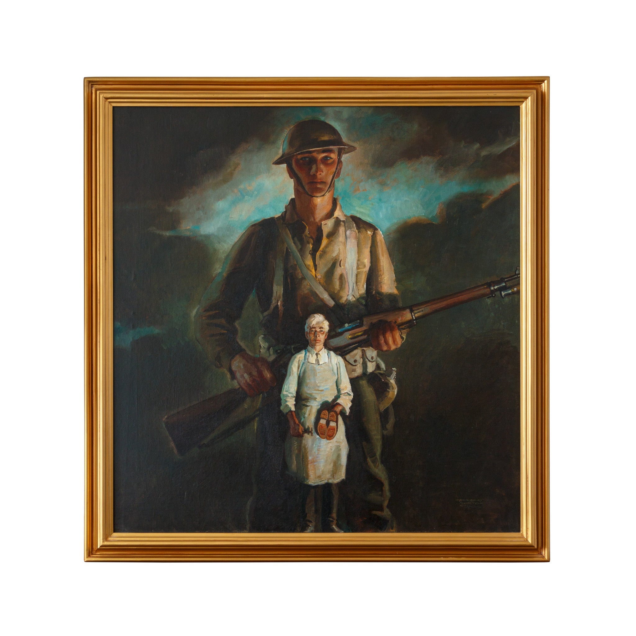 "A Doughboy with Shoemaker" by Herbert Morton Stoops