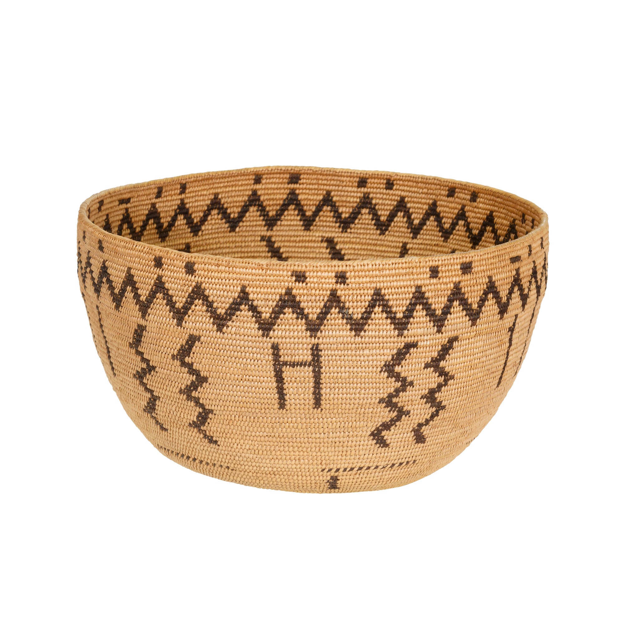 Miwok Woven Basketry Bowl, Native, Basketry, Vertical