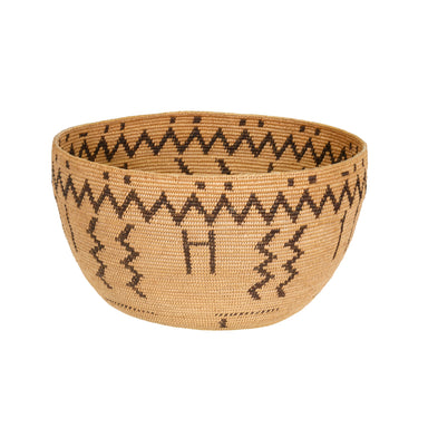 Miwok Woven Basketry Bowl, Native, Basketry, Vertical