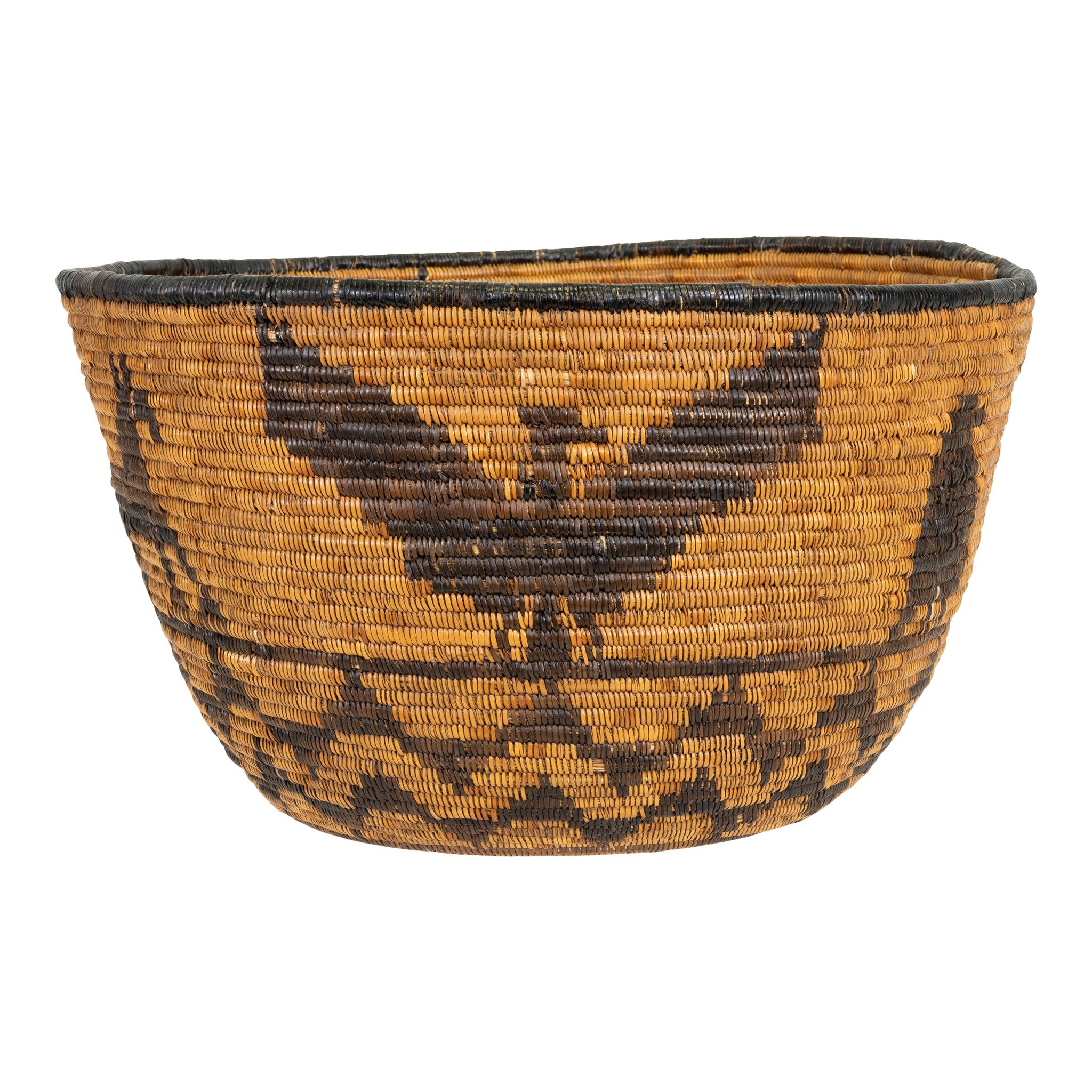 Mission Pictorial Basket, Native, Basketry, Vertical