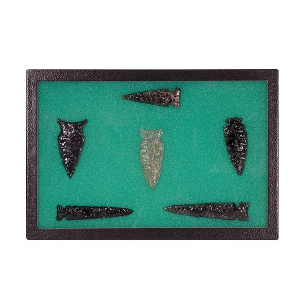 Collection of 6 Obsidian Points, Native, Stone and Tools, Arrowhead