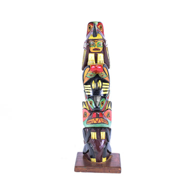 Nuu-chah-nulth Three Figure Totem, Native, Carving, Totem Pole