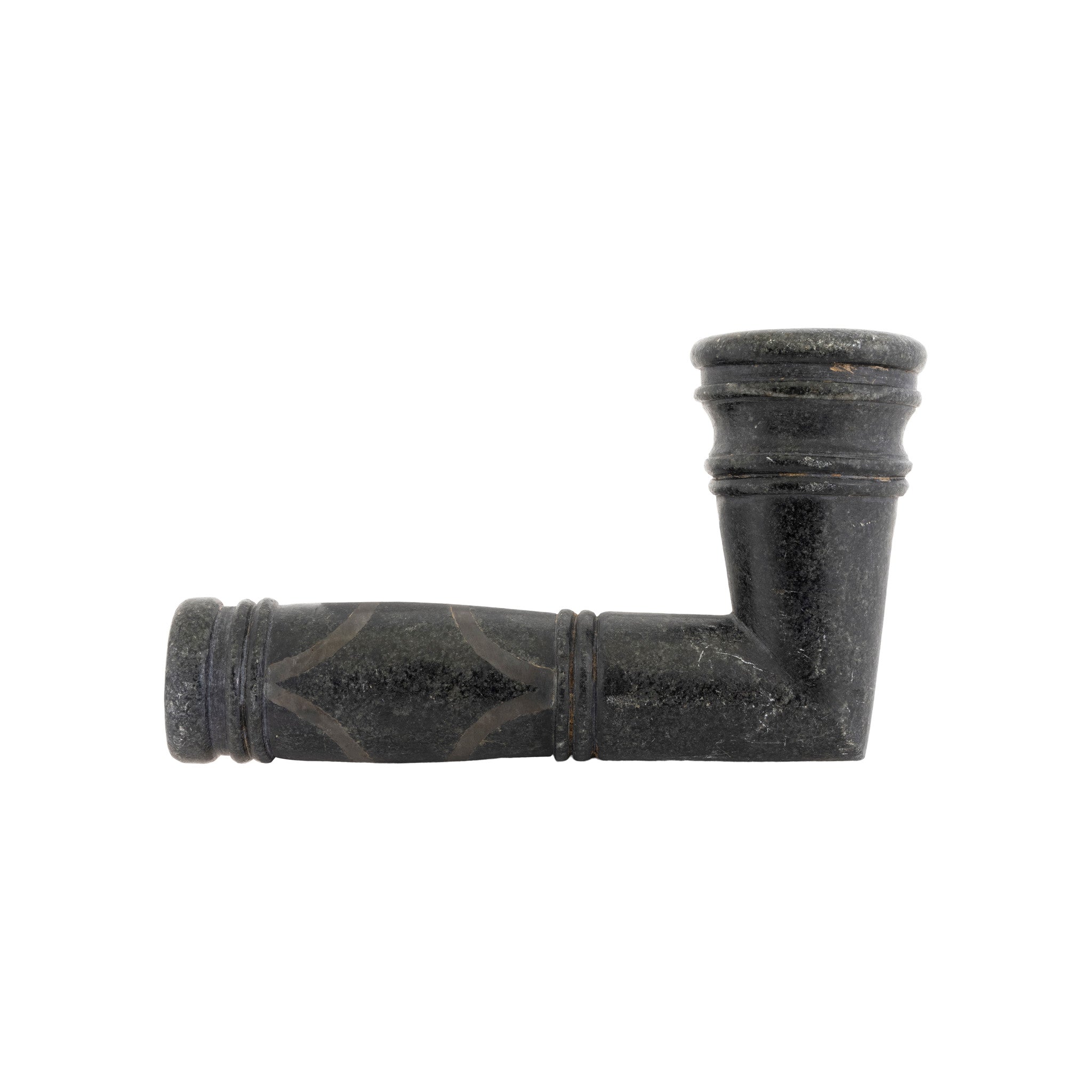 Ojibwe Carved Pipe and Stem