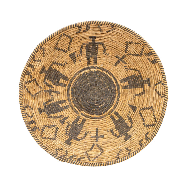 Apache Pictorial Basketry Tray, Native, Basketry, Plate
