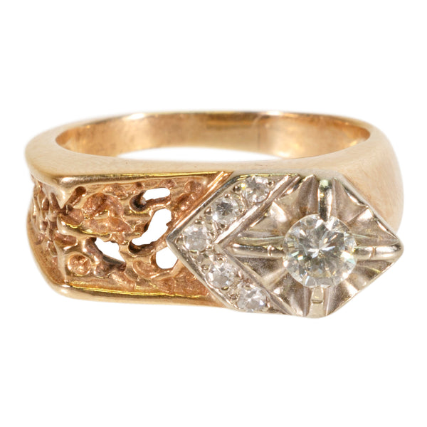 Asymmetrical Gold and Diamond Ring, Jewelry, Ring, Estate