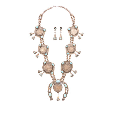 Navajo Silver Dollar Coin Squash Blossom, Jewelry, Squash Blossom, Native