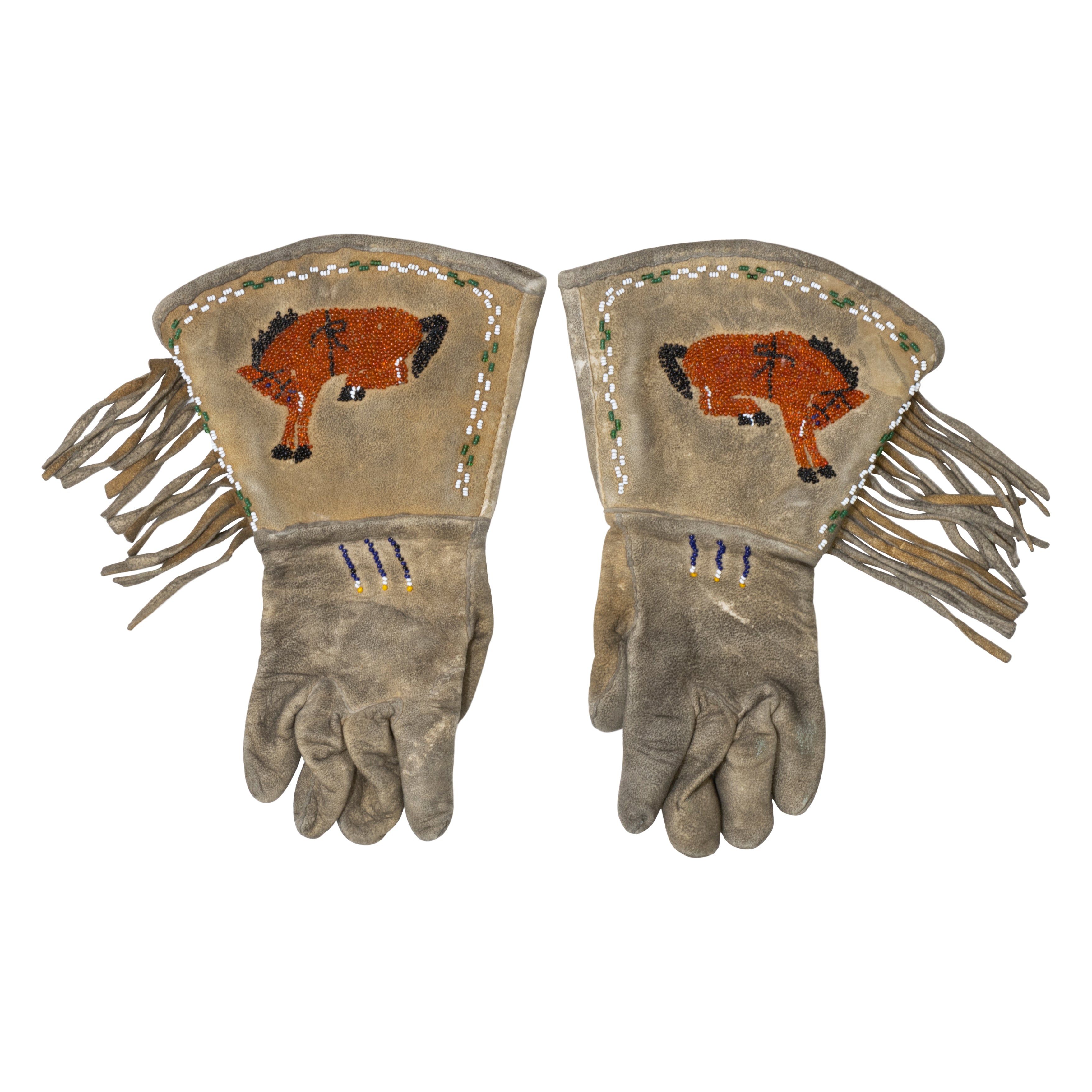 Shoshone Gauntlets, Native, Garment, Gauntlets