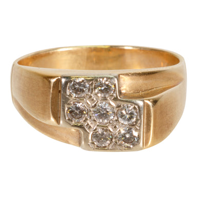 Custom Diamond Ring with Gold Band, Jewelry, Ring, Estate