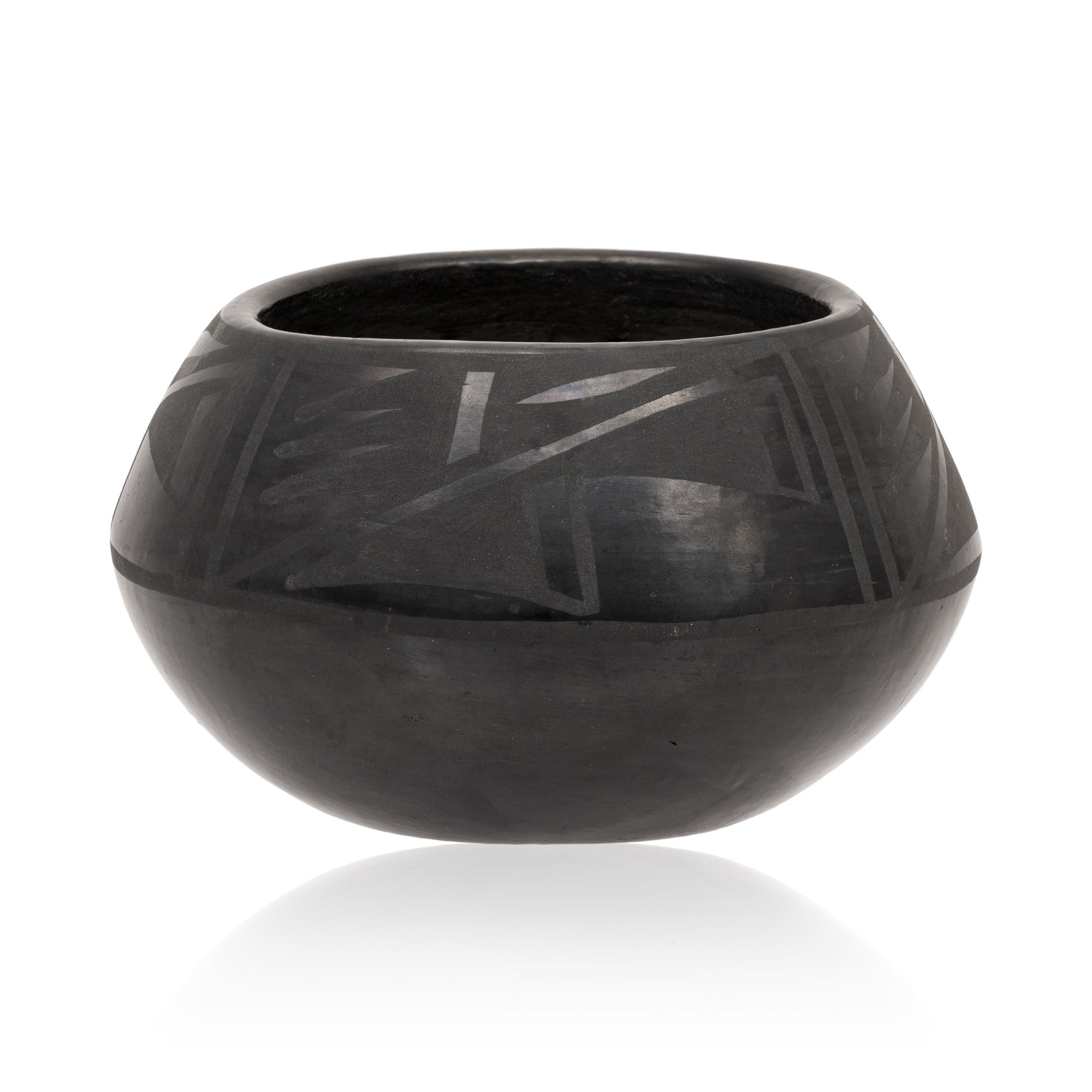 Santa Clara Black Ware Jar, Native, Pottery, Historic