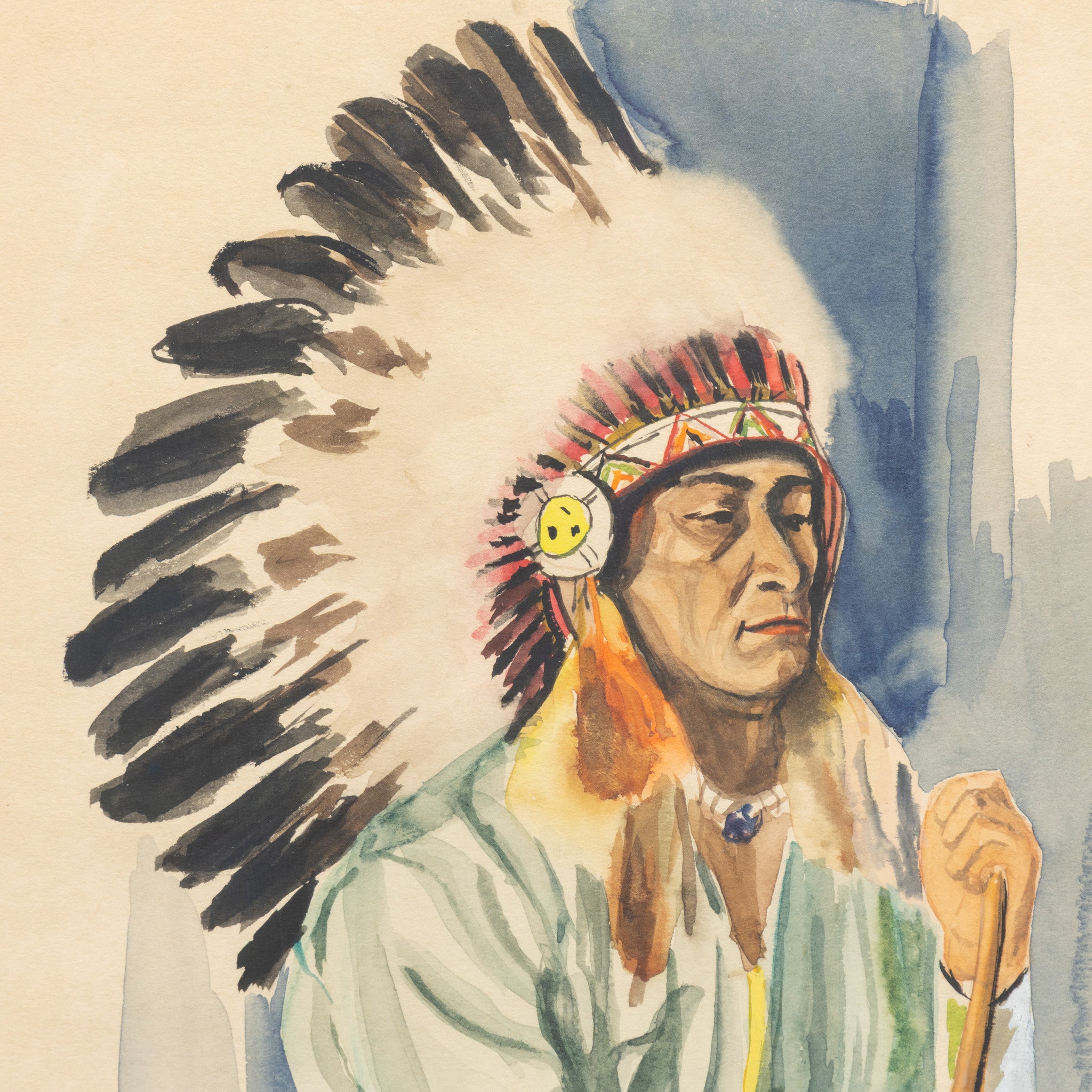 Indian with Bow by J. Van Dyke