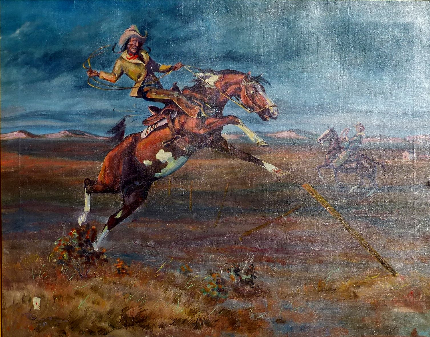 "Spooked" By Ace Powell, Fine Art, Painting, Western