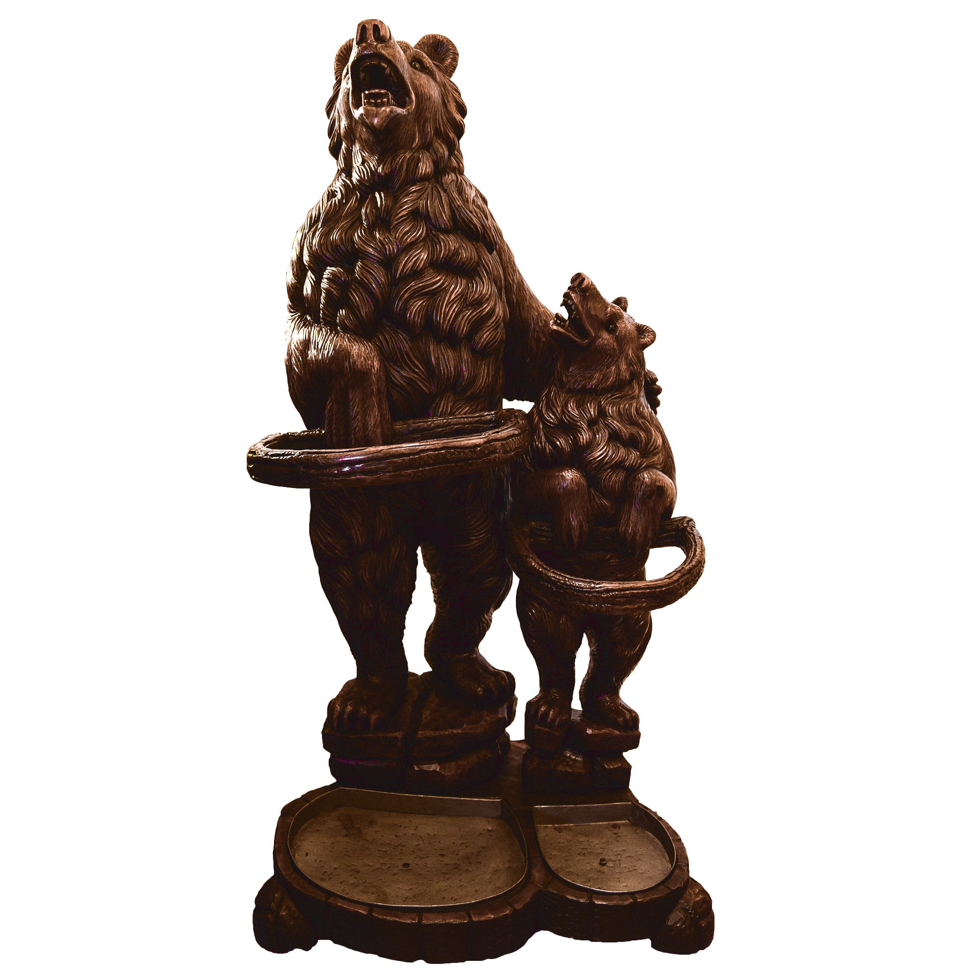 Father and Son Umbrella Stand, Furnishings, Black Forest, Umbrella Stand