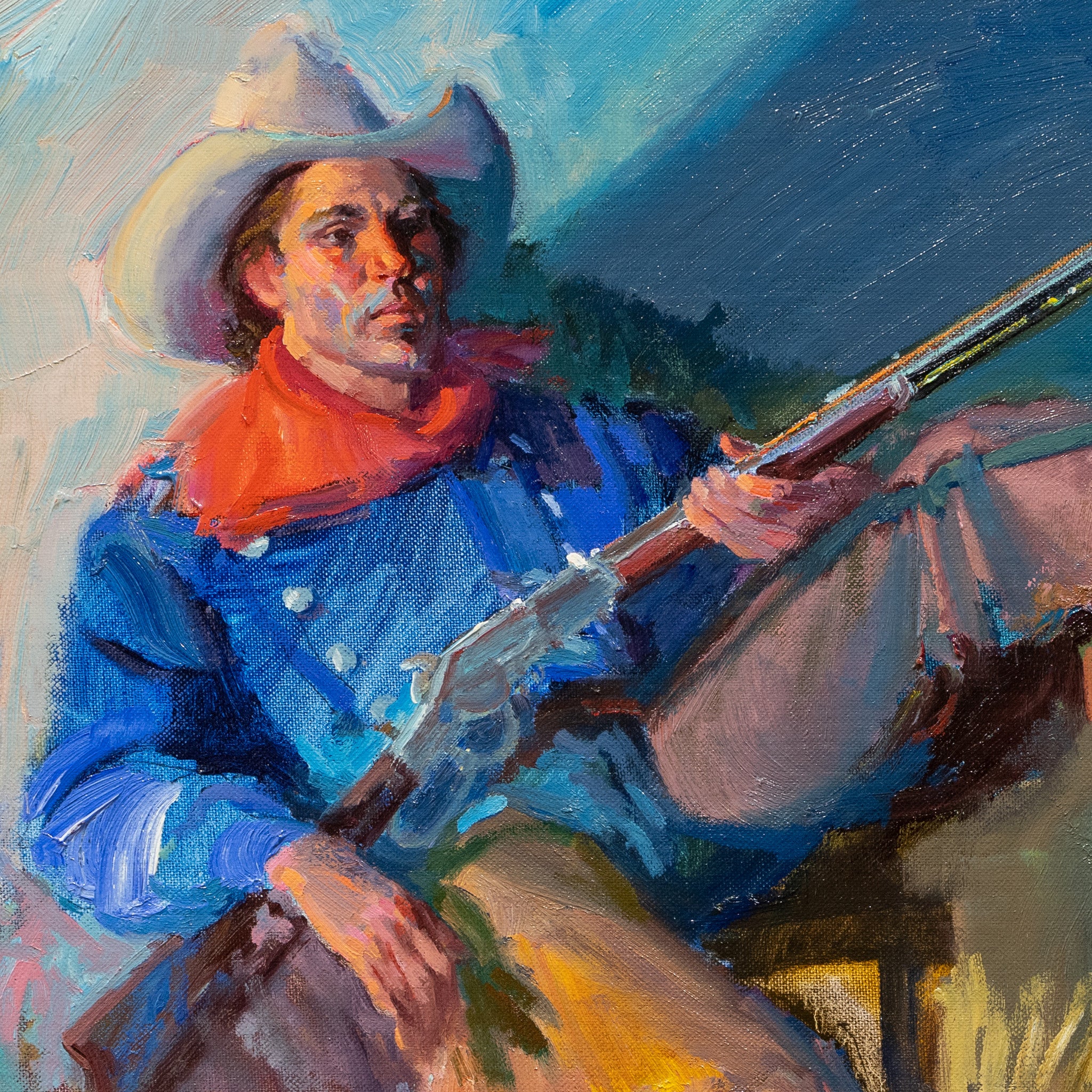 Cowboy With Winchester by Donald "Putt" Putnam