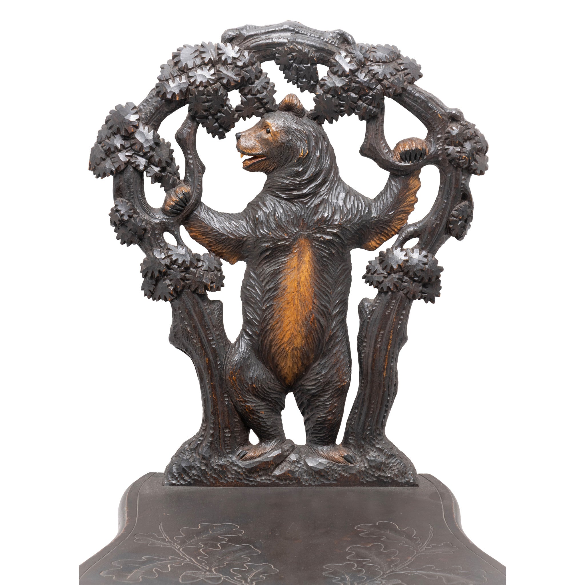 Pair of Black Forest Carved Chairs