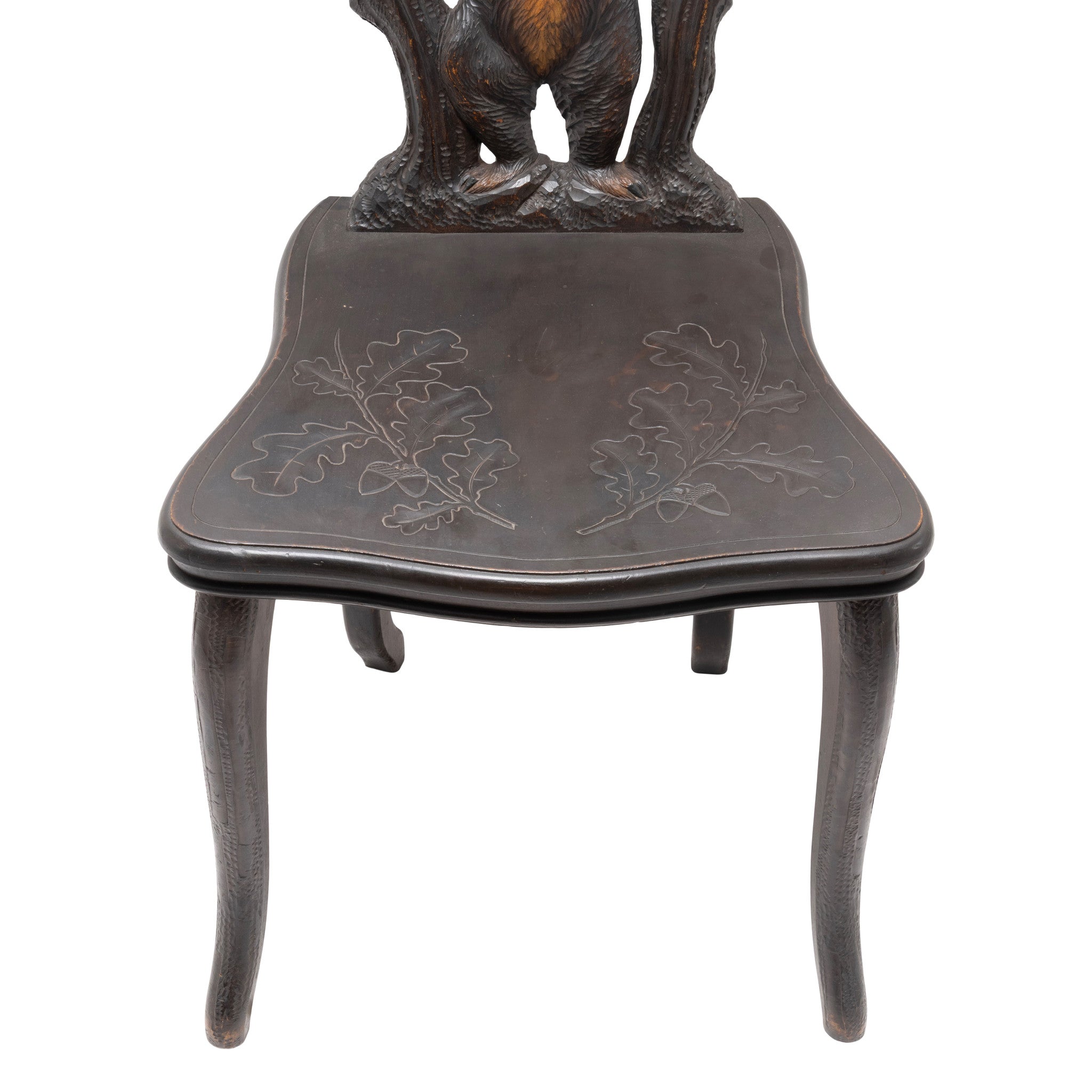 Pair of Black Forest Carved Chairs