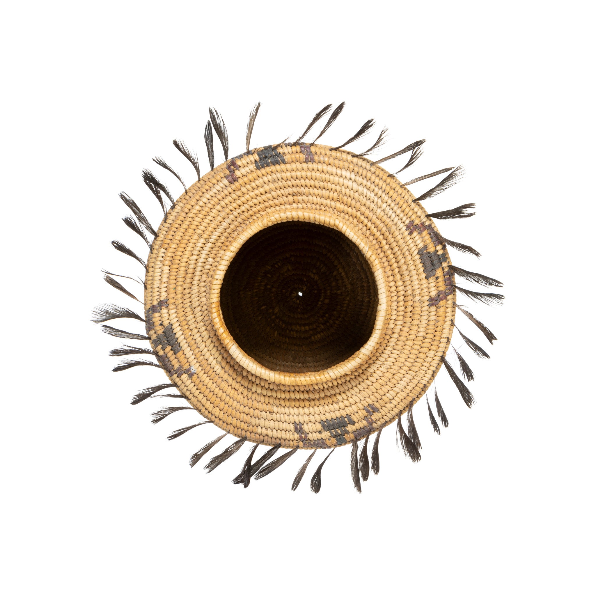 Feathered Polychrome Yokut Basket