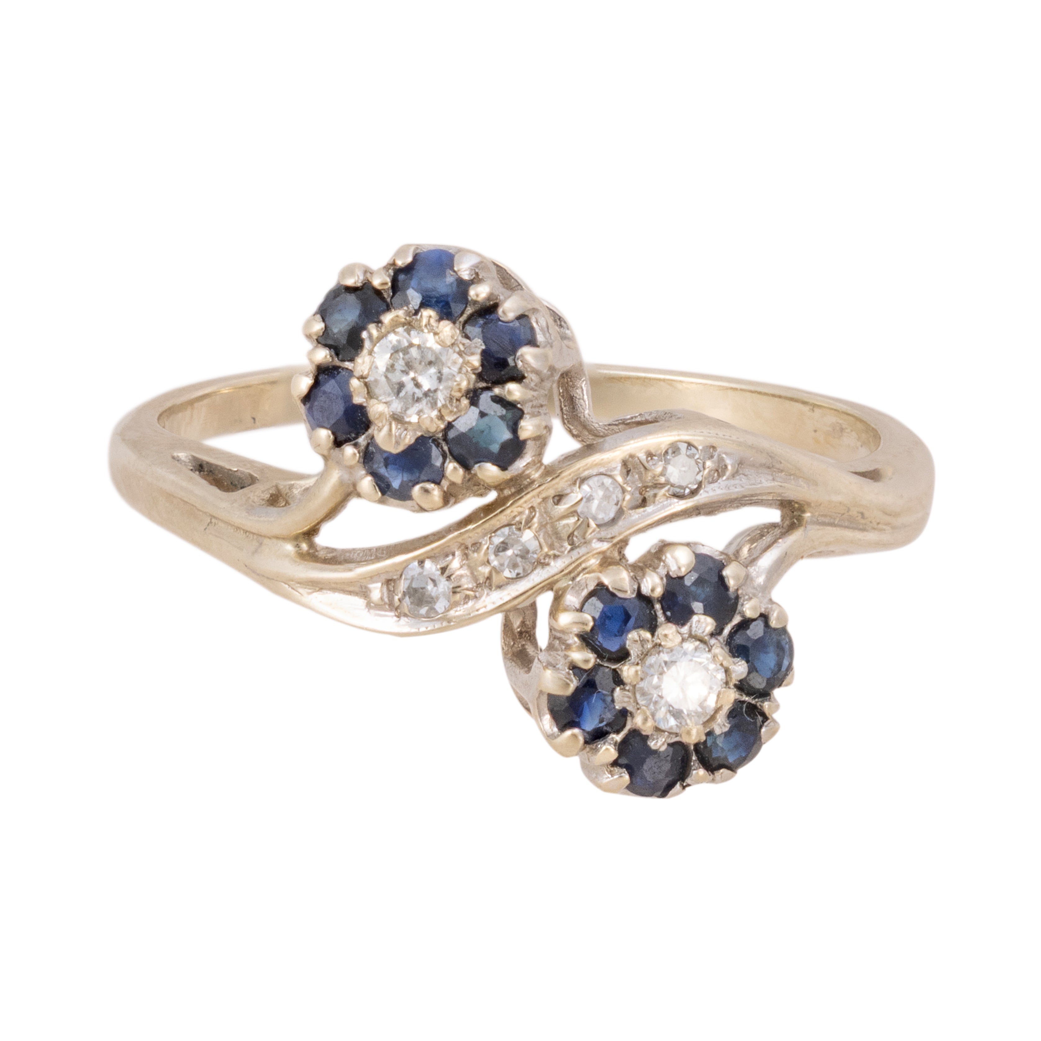 10k Gold Diamond and Sapphire Ring