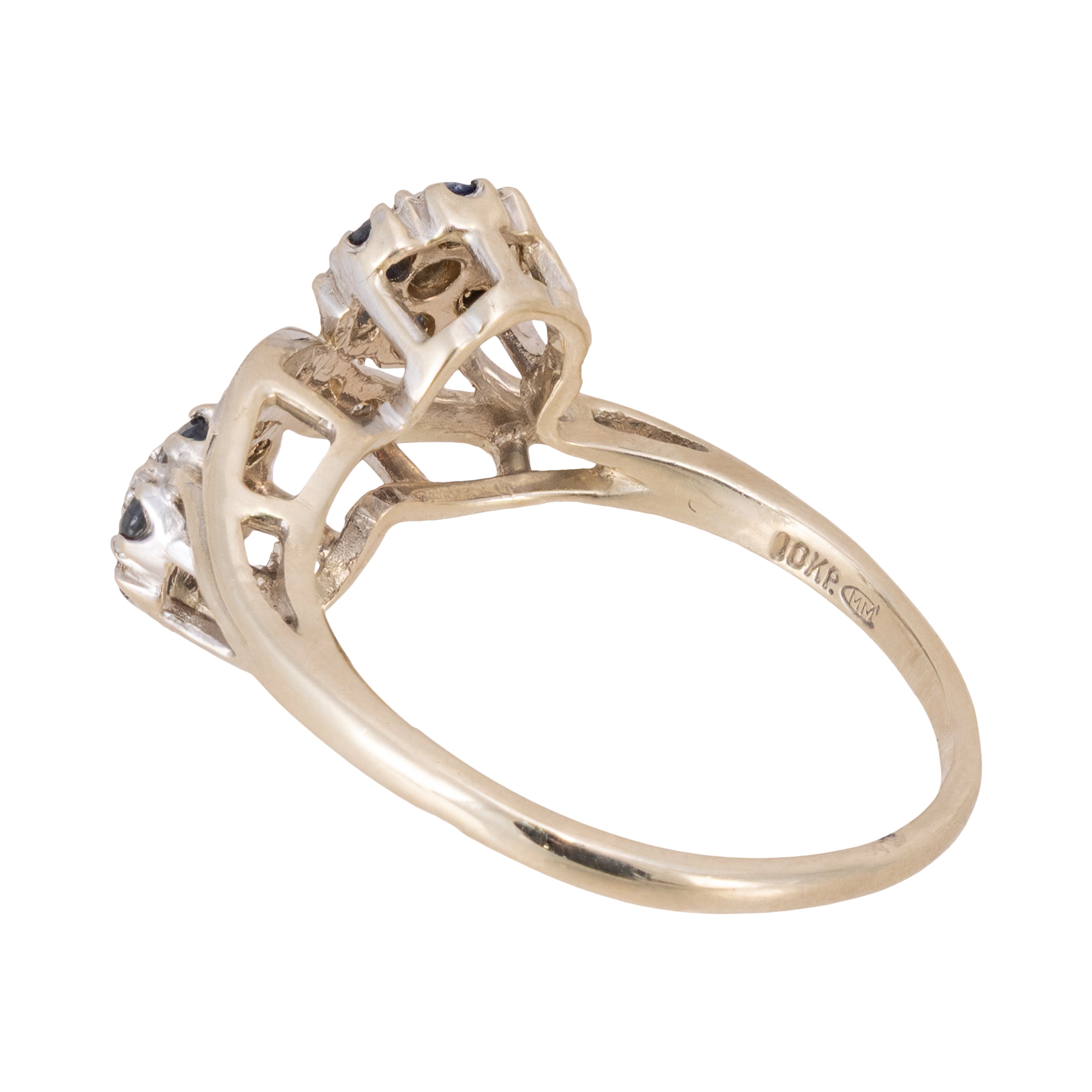 10k Gold Diamond and Sapphire Ring