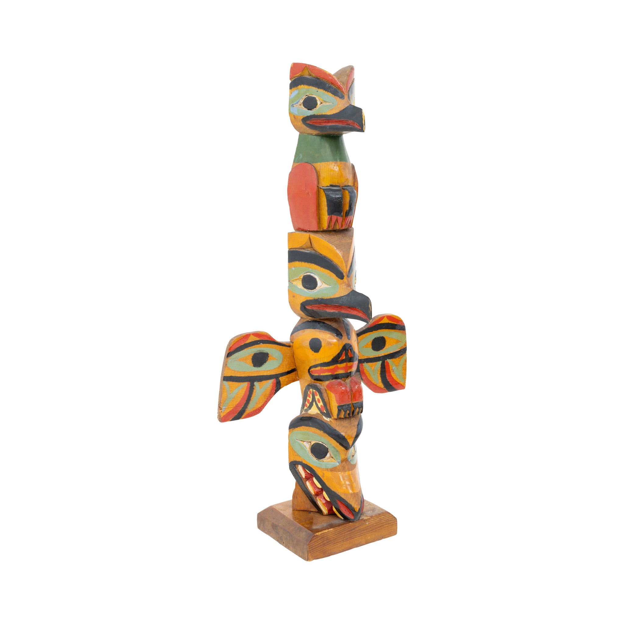Nuu-chah-nulth Three Figure Totem, Native, Carving, Totem Pole