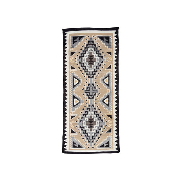 Navajo Two Grey Hills Runner, Native, Weaving, Floor Rug