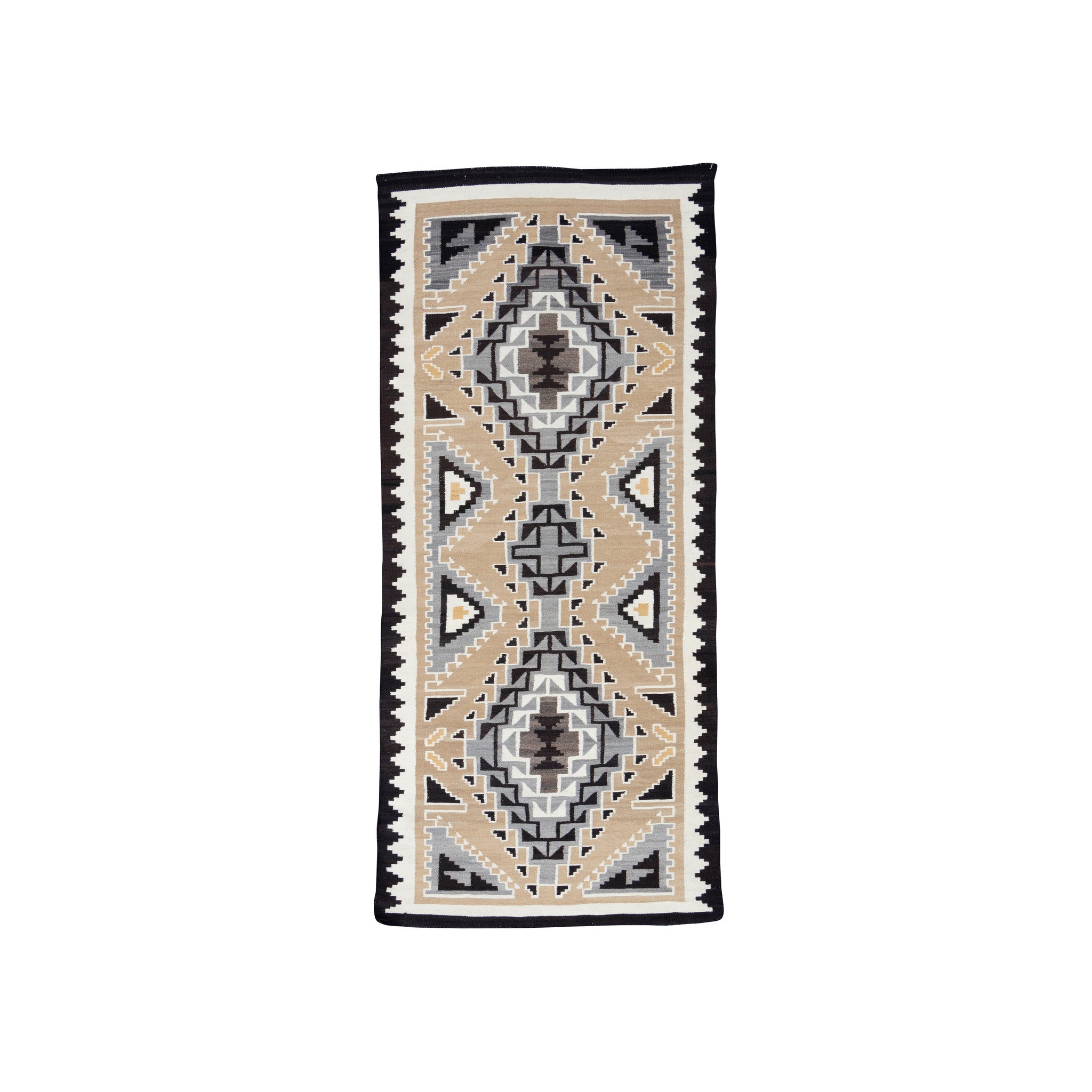 Navajo Two Grey Hills Runner, Native, Weaving, Floor Rug