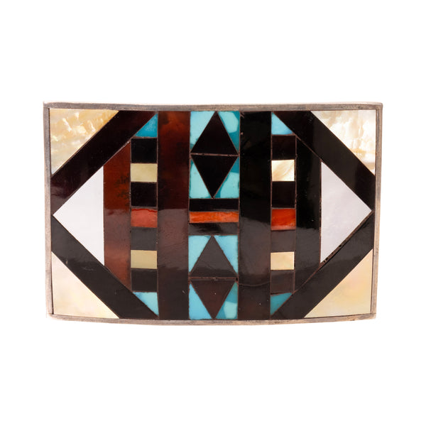 Zuni Inlay Belt Buckle, Jewelry, Buckle, Native