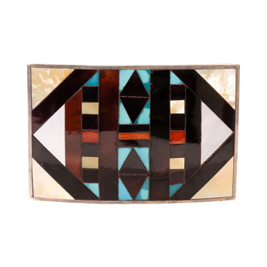 Zuni Inlay Belt Buckle, Jewelry, Buckle, Native