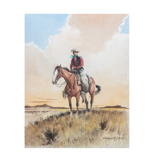 "Overlooking the Herd" by Stanley Long, Fine Art, Painting, Western
