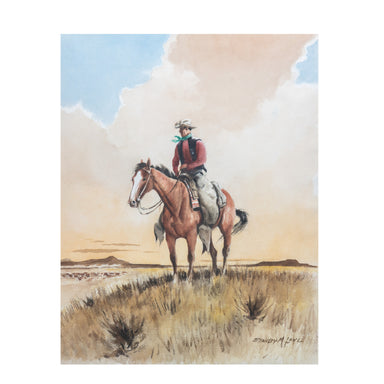 "Overlooking the Herd" by Stanley Long, Fine Art, Painting, Western