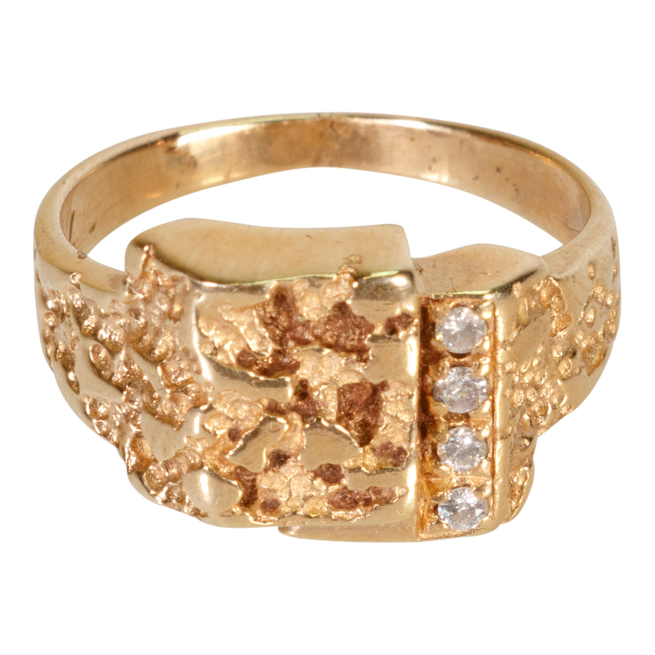 Gold Nugget and Diamond Ring, Jewelry, Ring, Estate