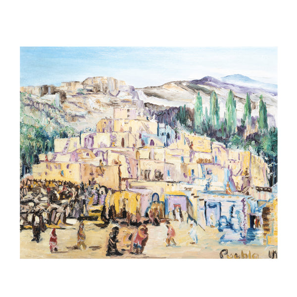 Pueblo Village, Fine Art, Painting, Native American