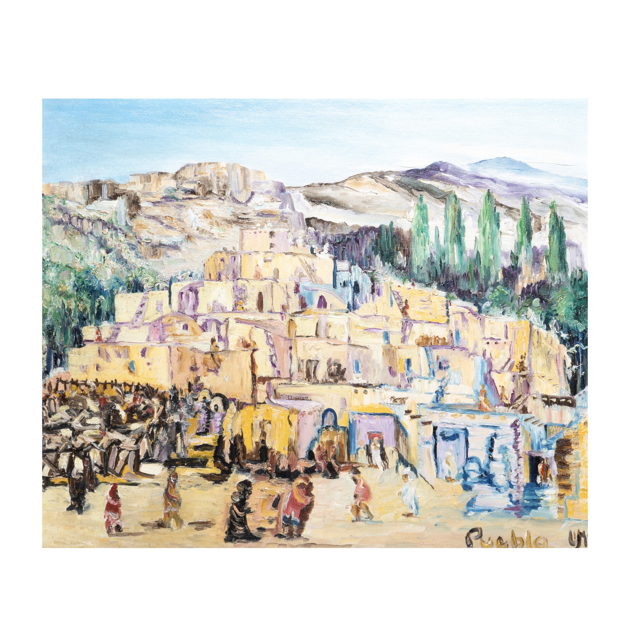 Pueblo Village, Fine Art, Painting, Native American