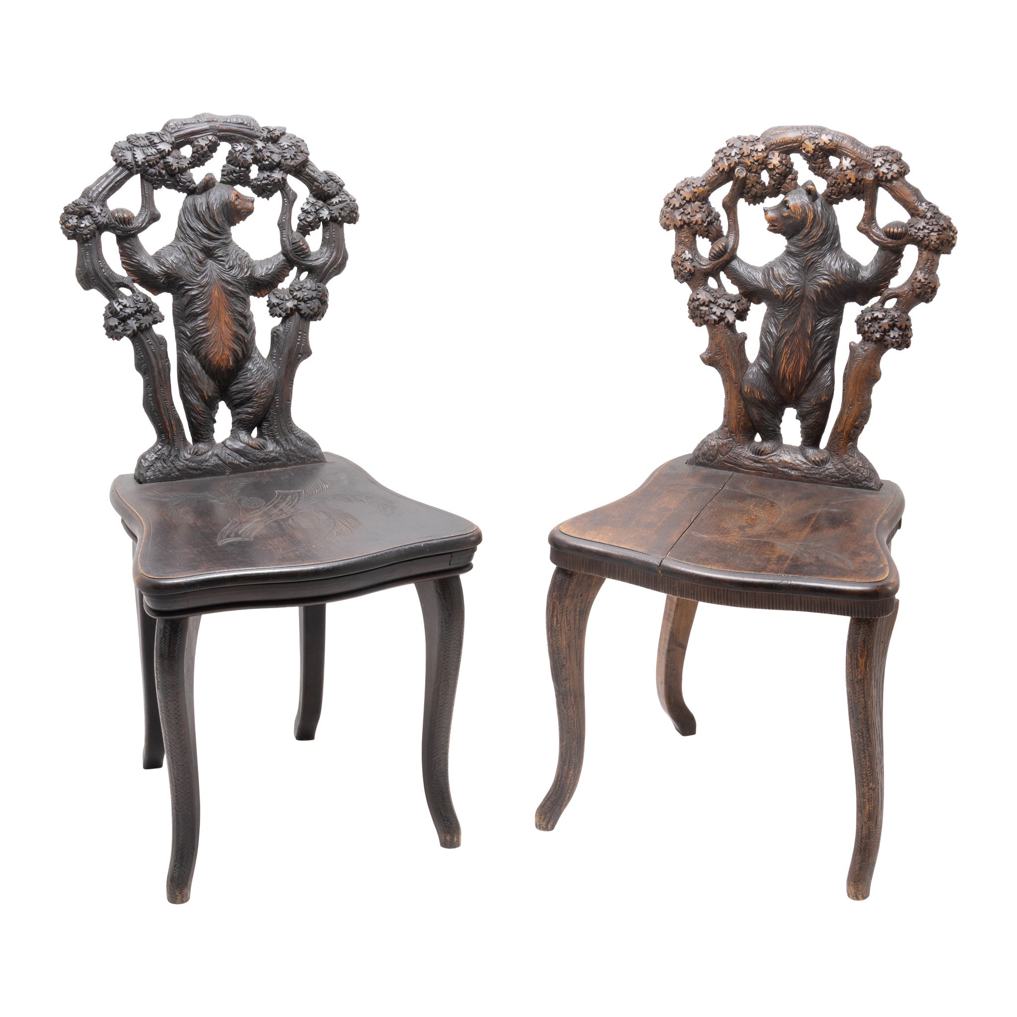 Black Forest Carved Chairs, Furnishings, Black Forest, Chair