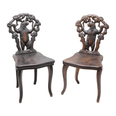Black Forest Carved Chairs, Furnishings, Black Forest, Chair