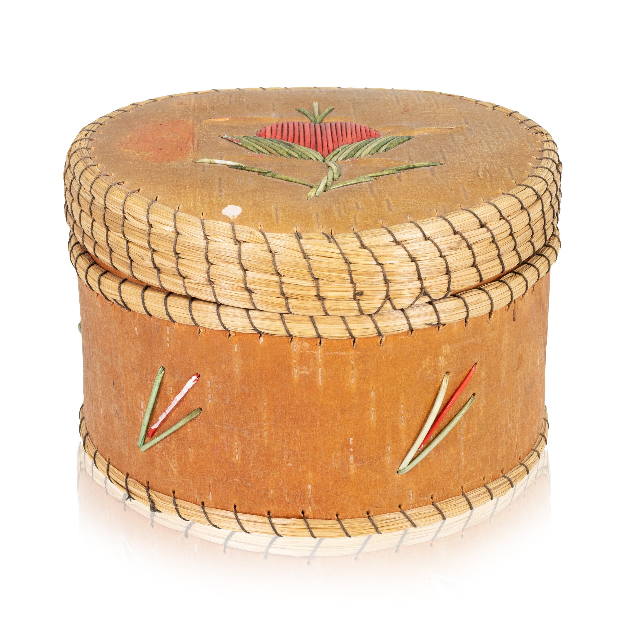 Quilled Birch Bark Box, Native, Birch Bark, Containers